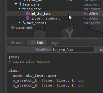 Saves Modifiers in Template