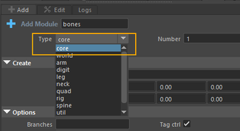 template module menu